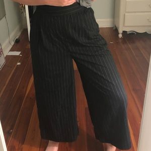Victoria + Sophia black and white striped pants